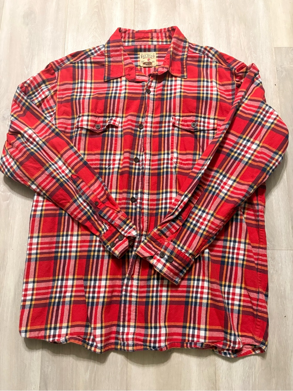 RedHead Red Plaid Button-Up Flannel Shirt